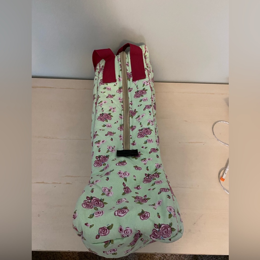 Equine Couture Standard Cotton Floral Mint and Pink Boot Bag - Picture 4 of 14